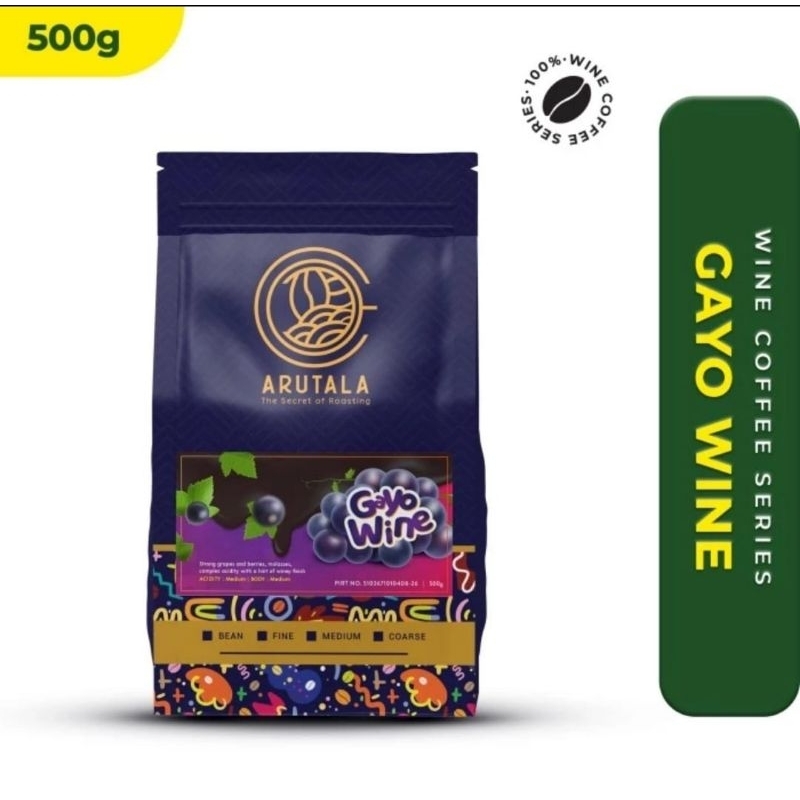 

ARUTALA Kopi Arabika Gayo Wine 500 gram - Biji