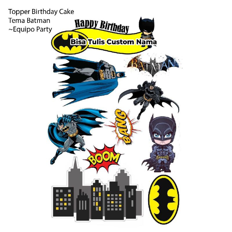 Topper kue ulang tahun karakter Batman dekorasi kue