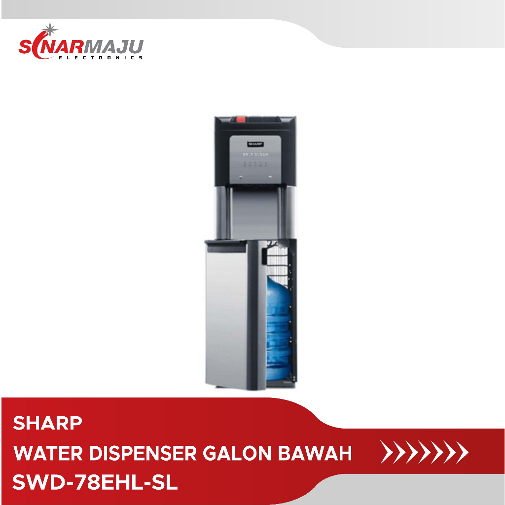 Dispenser Air Sharp SWD-78EHL-SL Silver Stand dengan Sistem Filtrasi Alkaline