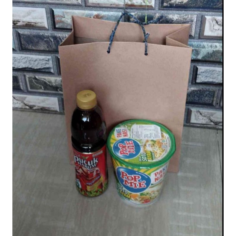 

Paper Bag Polos tebal 20x10x25 pop mie