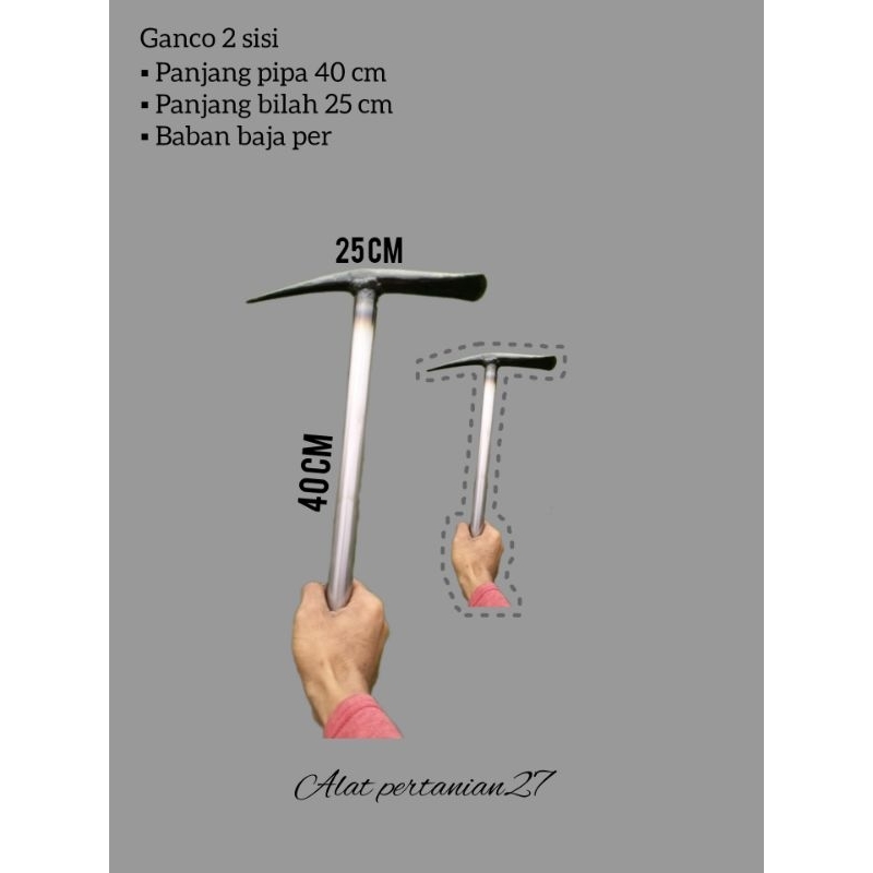 ganco 2sisi/blencong mini cangkul baja kecil