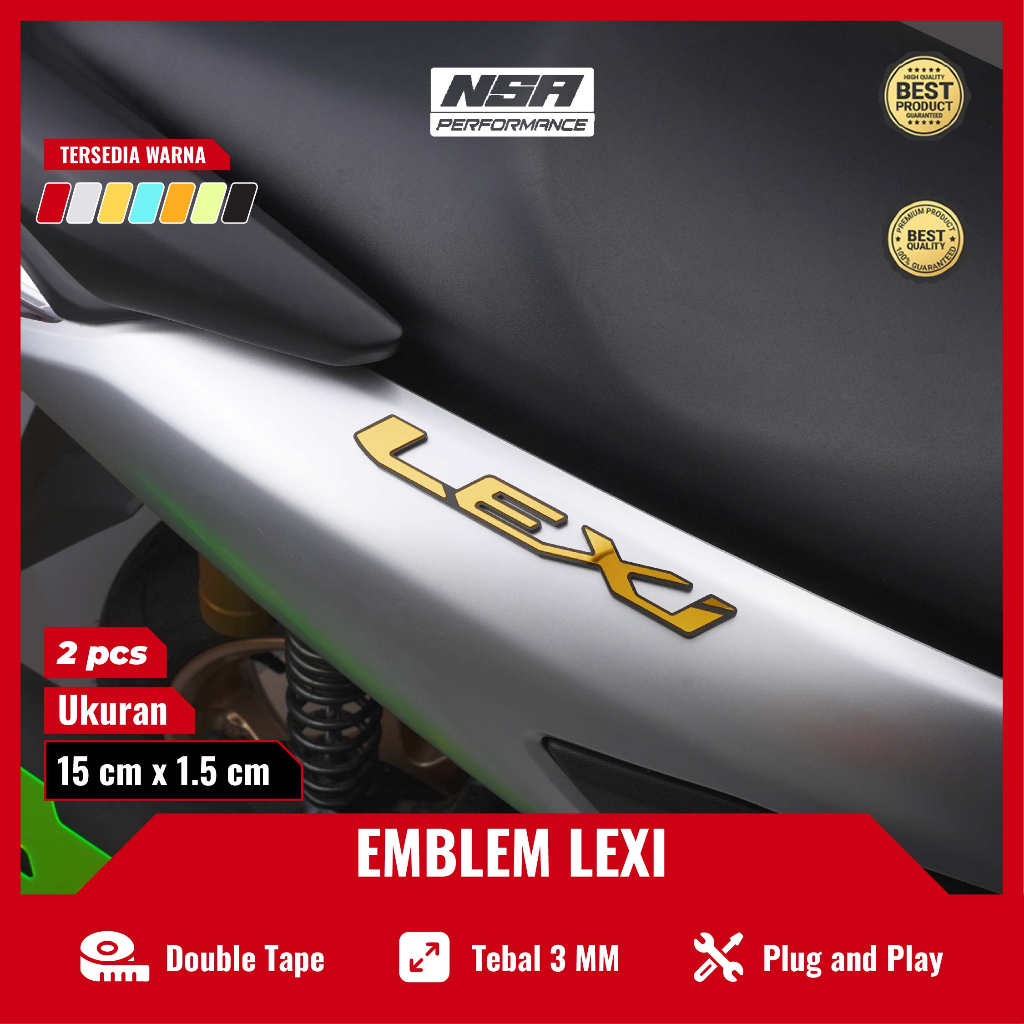 NSA 2PCS EMBLEM LEXI LOGO TIMBUL YAMAHA LEXI BUKAN STIKER LEXI KEREN EMBLEM MOTOR STICKER YAMAHA