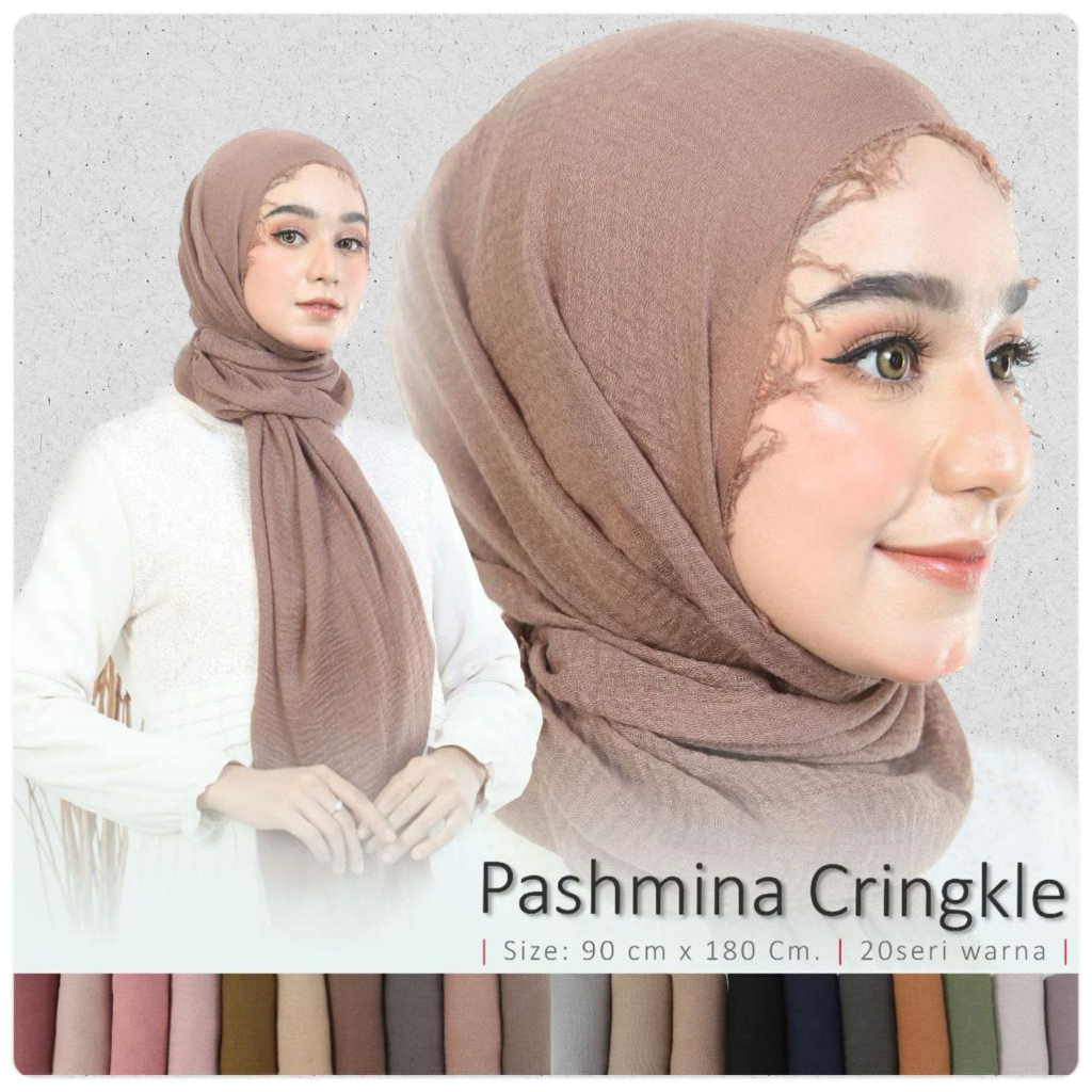 PASHMINA CRINKLE Premium Shawl Jilbab Kusut Lavanya FULL kerudung ORI hijab
