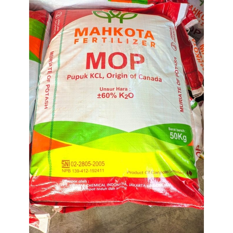Pupuk KCL Mahkota MOP Premium Original 50kg