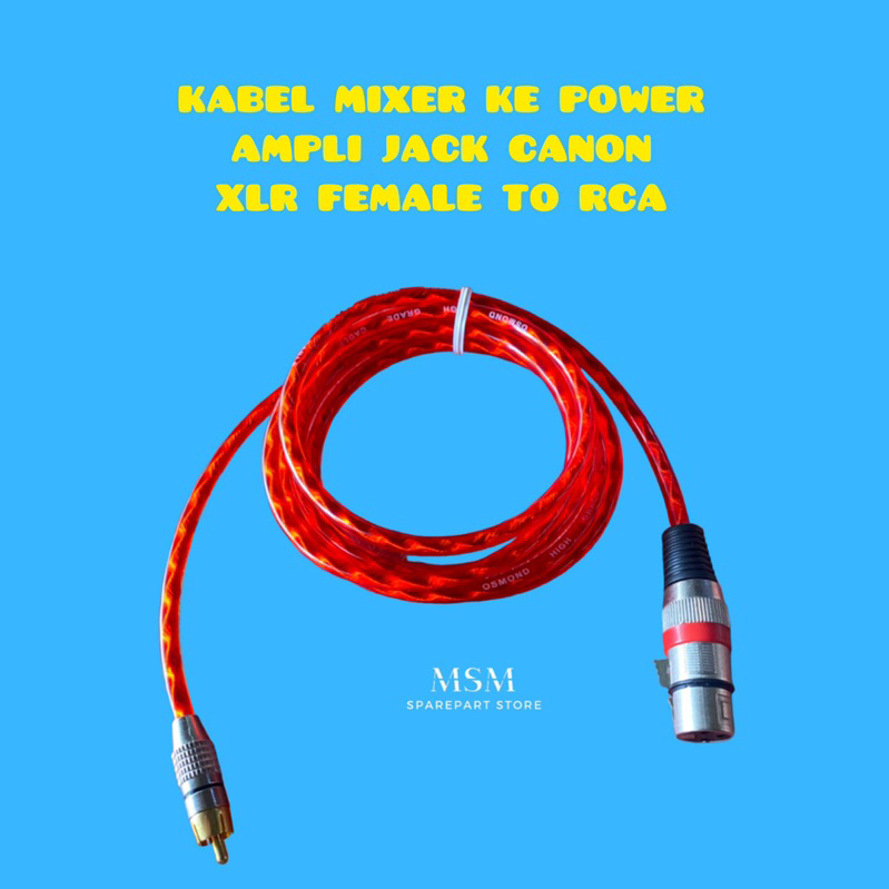 KABEL MIXER KE POWER AMPLI JACK CANON XLR FEMALE TO RCA