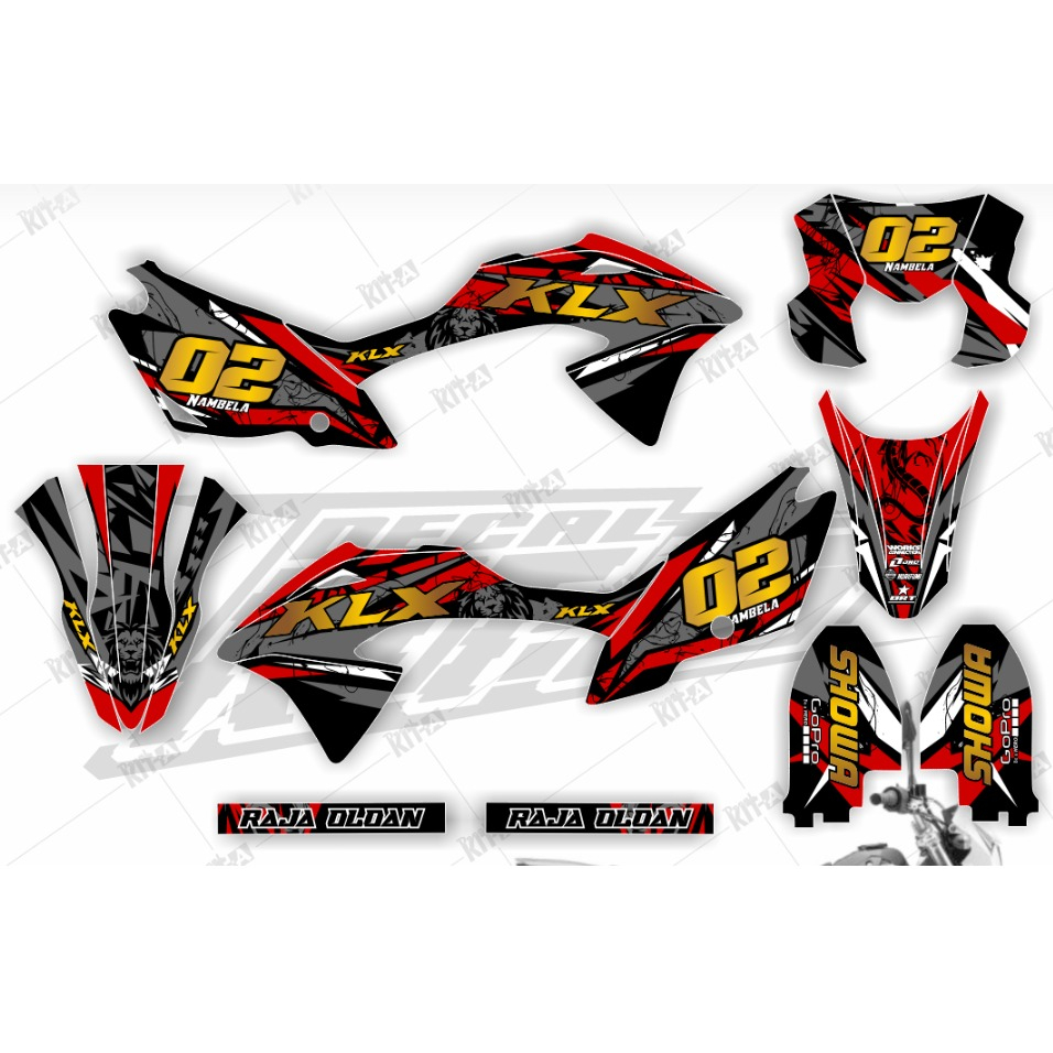 Decal Klx 150 Bf motif abstrak bercak D-A3-506