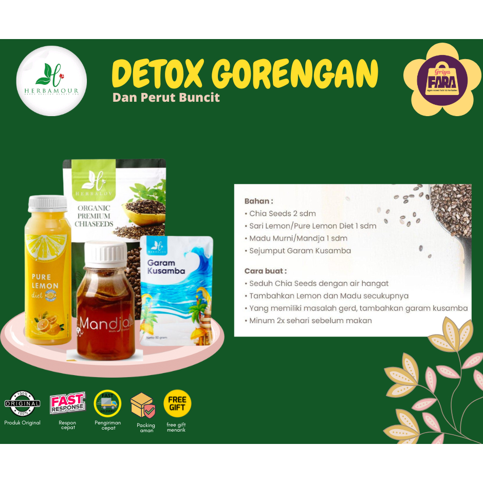 

Herbalov Paket Detox gorengan dan perut buncit