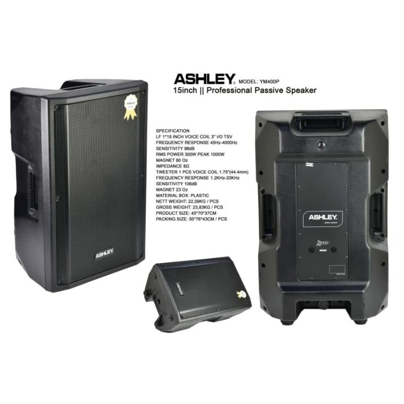 Speaker Pasif 15 Inch Ashley YM400P YM 400P Original