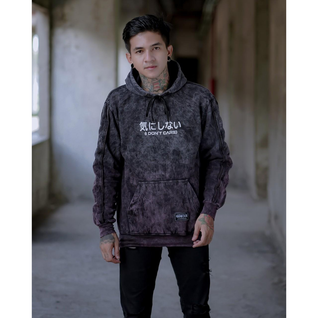 Genious Sweater Hoodie Washing Black Purple