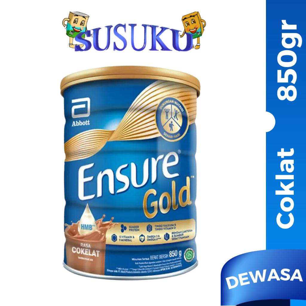 

Ensure Gold Susu Dewasa Vanilla/Coklat 800gr