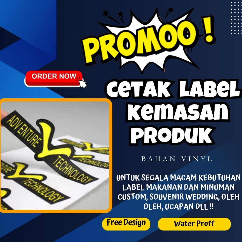 

CETAK STIKER VINYL PER A3+ ANTI AIR, LENTUR UNTUK SEGALA MACAM KEBUTUHAN LABEL MAKANAN DAN MINUMAN CUSTOM, SPUVENIR WEDDING, OLEH OLEH, UCAPAN DLL (FREE DESAIN) RESELLER / MEMBER SILAHKAN MERAPAT !!!