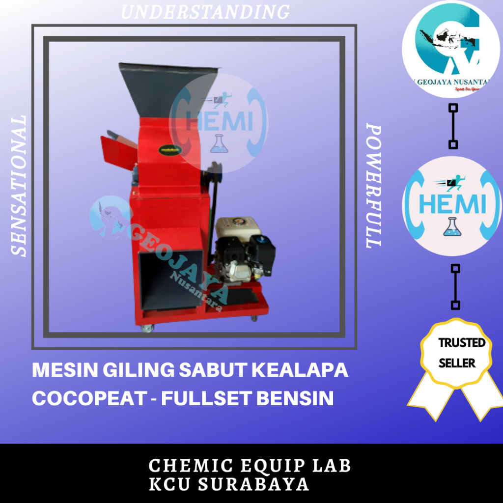 MESIN GILING SABUT KELAPA COCOPEAT - FULLSET BENSIN
