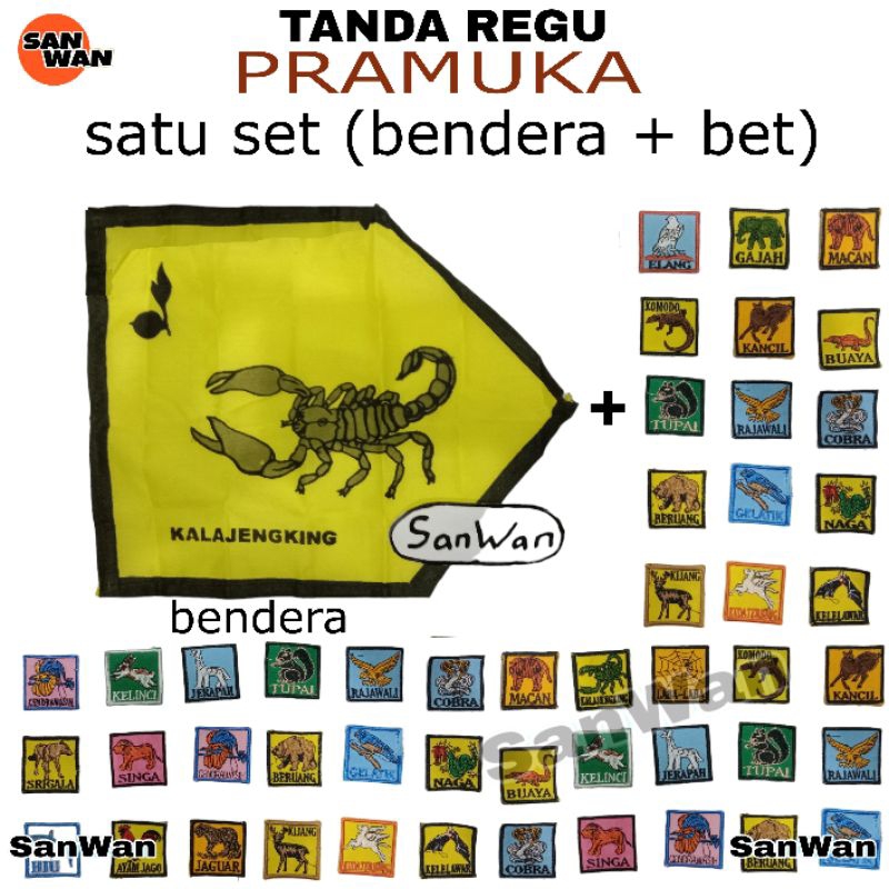 Bet Regu Pramuka Laki Laki Regu Hewan Satu Set Lengkap