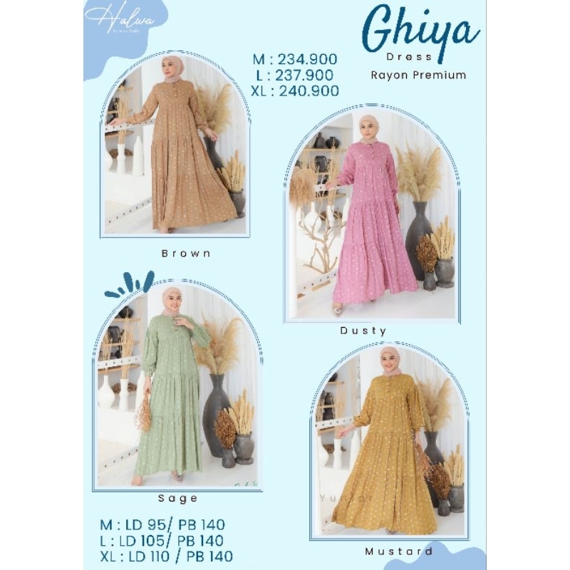 GAMIS RAYON MOTIF GHIYA DRESS HALWA APPAREL