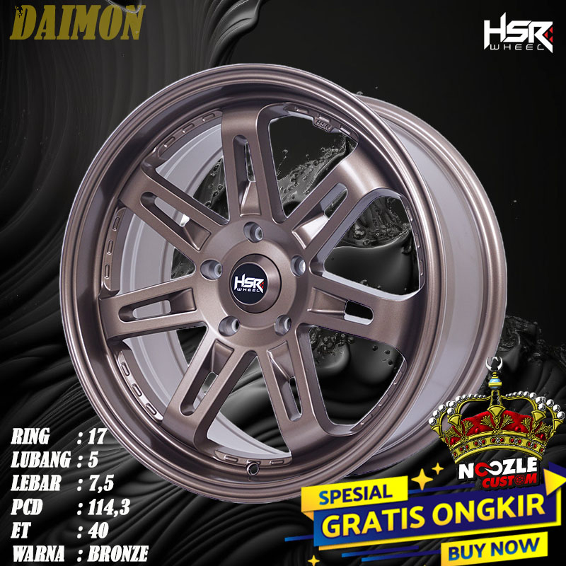 Velg Mobil Suzuki Ertiga Spack Ring 17 Type HSR Daimon Pelek Racing R17