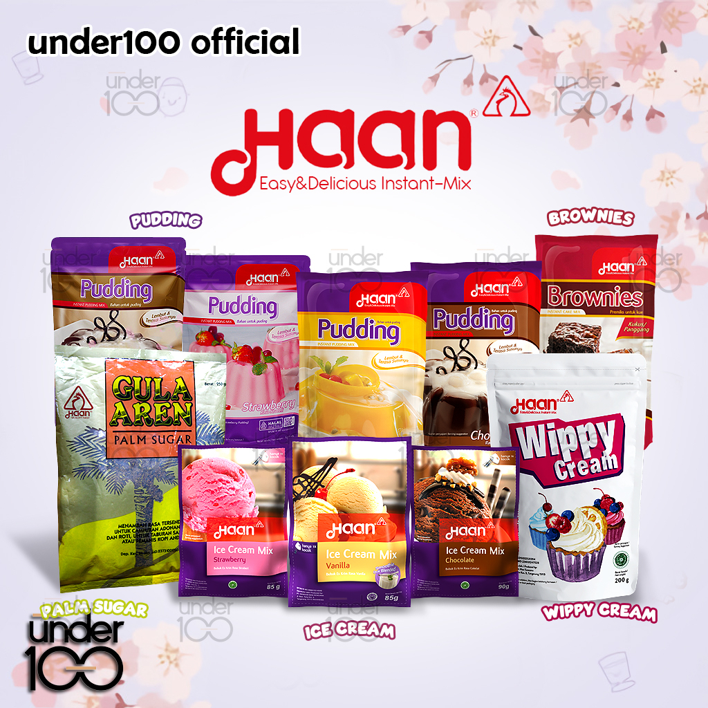 

❤ Under100 ❤ Haan Instan Mix All Varian Pudding Pouch | Brownies | Ice Cream Mix | Wippy Cream 200g | Gula Aren | Halal BPOM