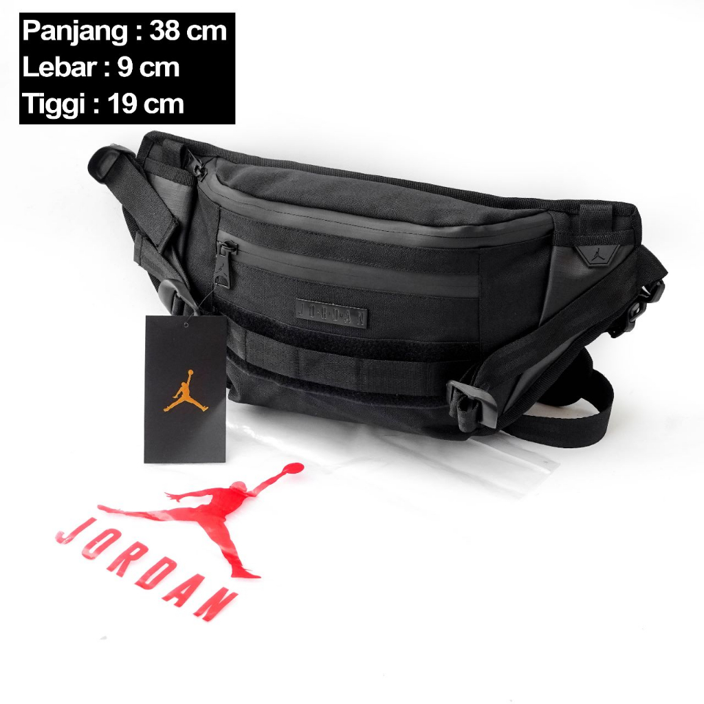 Waistbag Air Jordan Tas Pinggang Pria Mirror Original Sleting Anti Thief