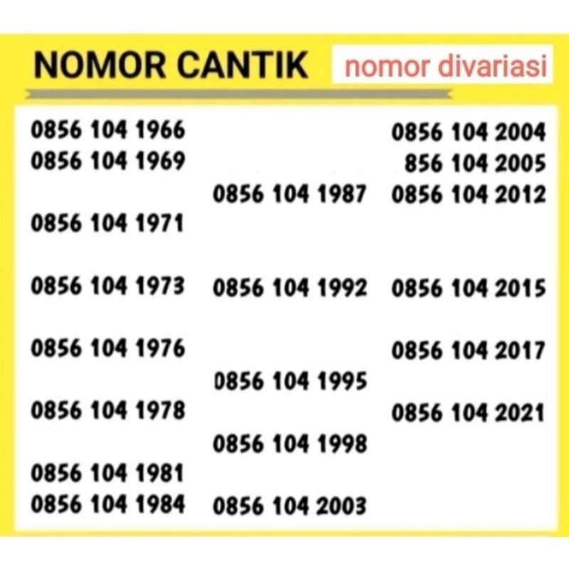 No Cantik Indosat 11 digit seri tahun murah