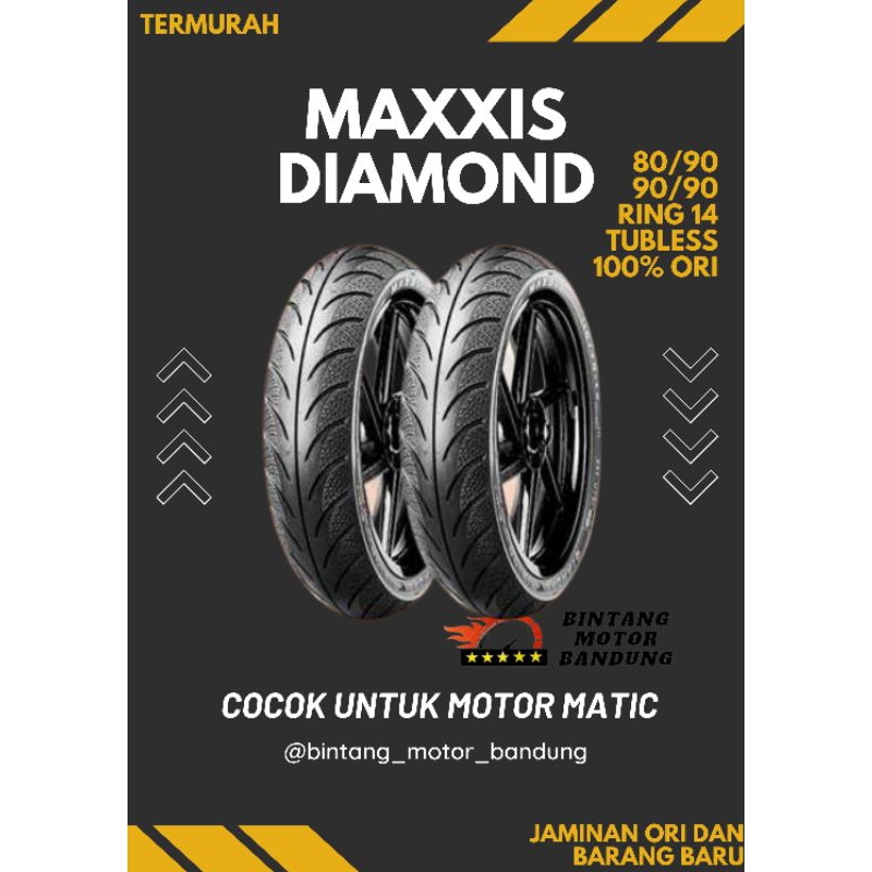 Ban luar depan belakang MAXXIS DIAMOND Ukuran 80/90-14 & 90/90-14 Beat Vario 110 125 150 Spacy Scoop