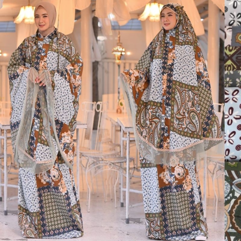 Mukena dewasa/Mukena Dior silk/Mukena motif batik