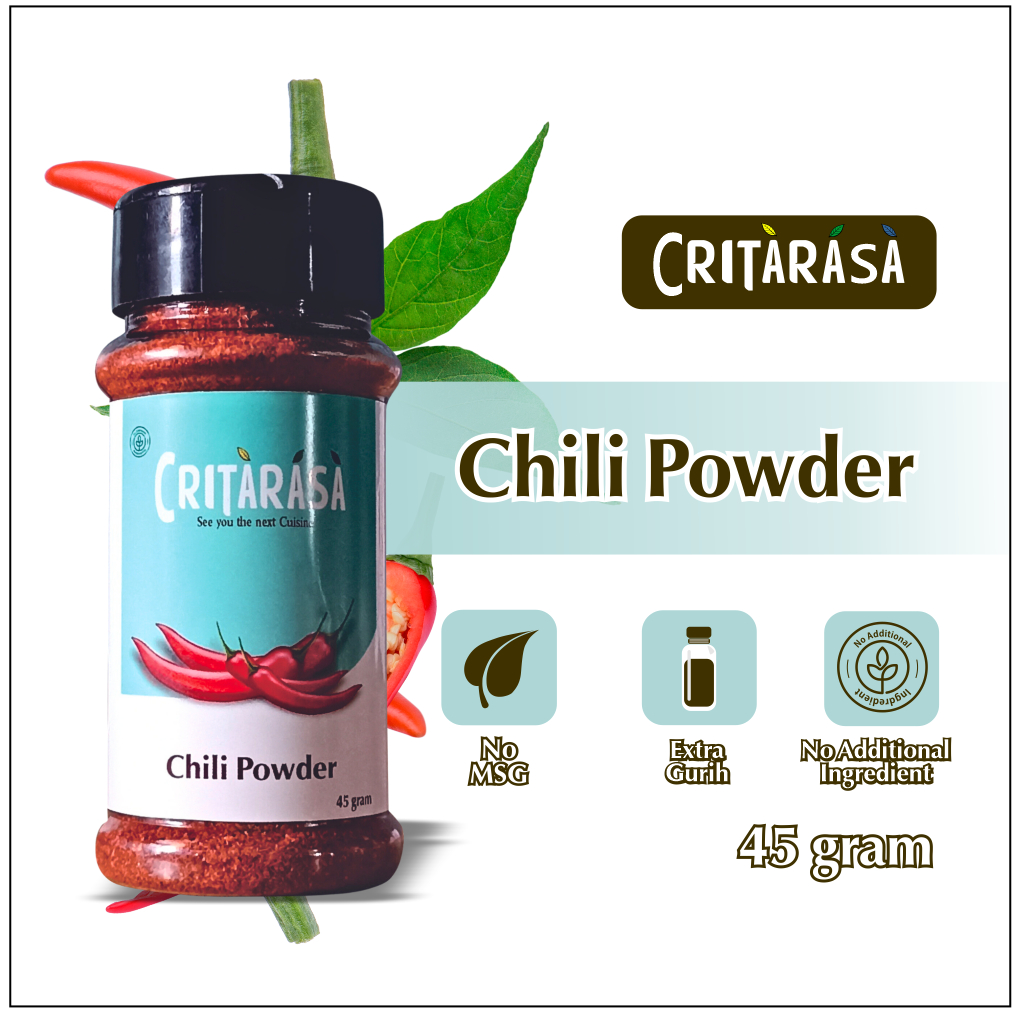 

Critarasa Chili Powder Bubuk Cabe Bumbu Masak Dapur Tabur 45gr Non MSG
