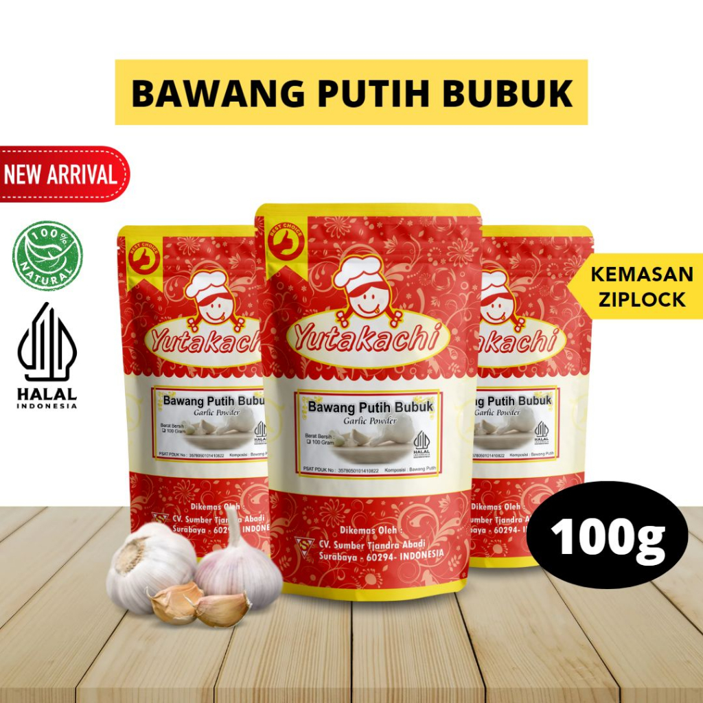 

Bawang Putih Bubuk 100 Gram Yutakachi /Garlic Powder / Rempah Murni Alami