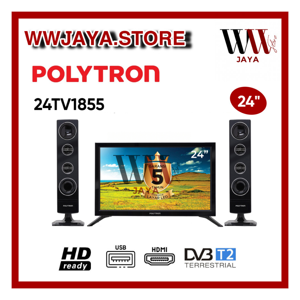 TV LED Digital Polytron 24TV1855 LED Polytron 24 Inch Digital TV