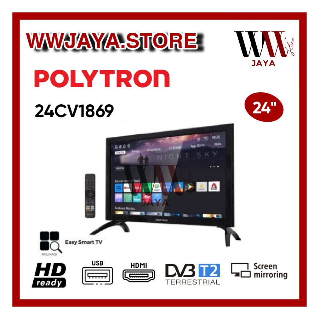 TV LED Digital Polytron 24CV1869 LED Polytron 24 Inch Digital TV