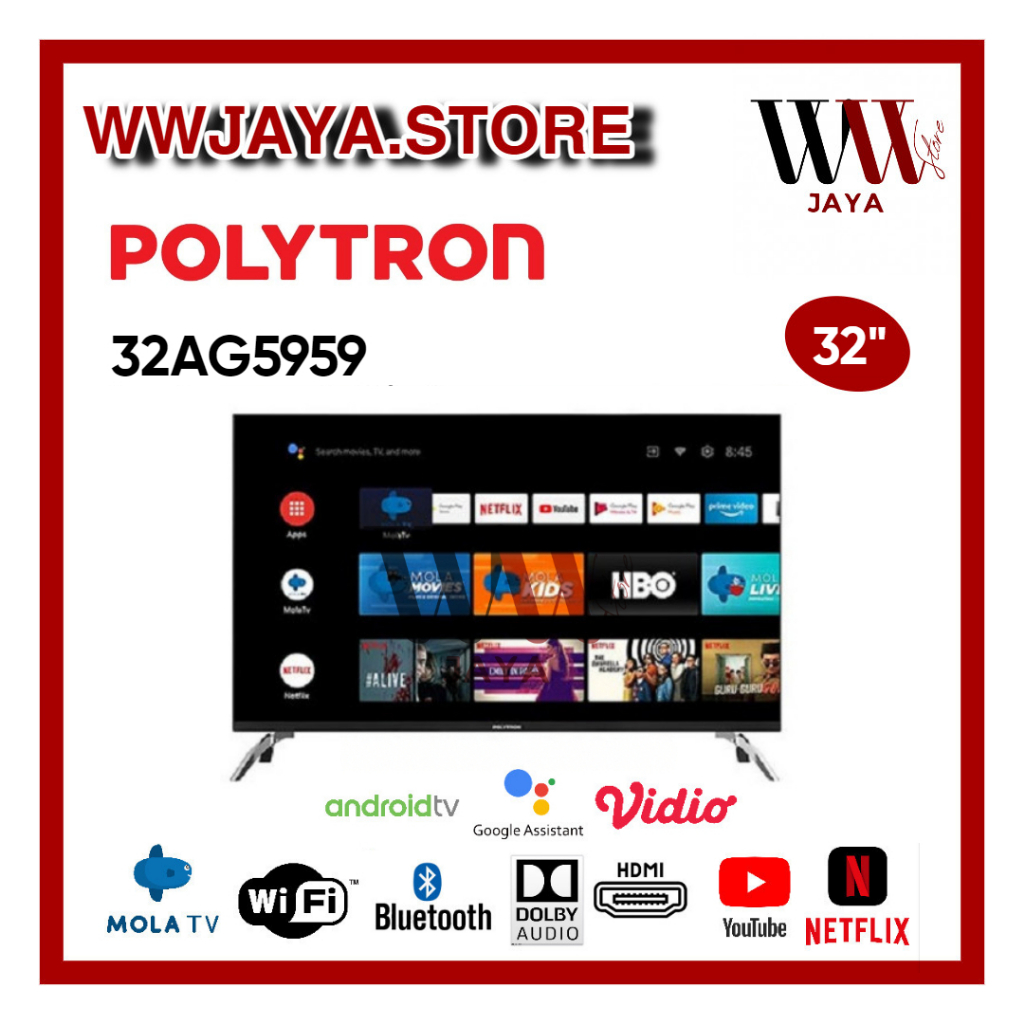 TV LED Android Polytron 32AG5959 LED Polytron 32 Inch Android TV