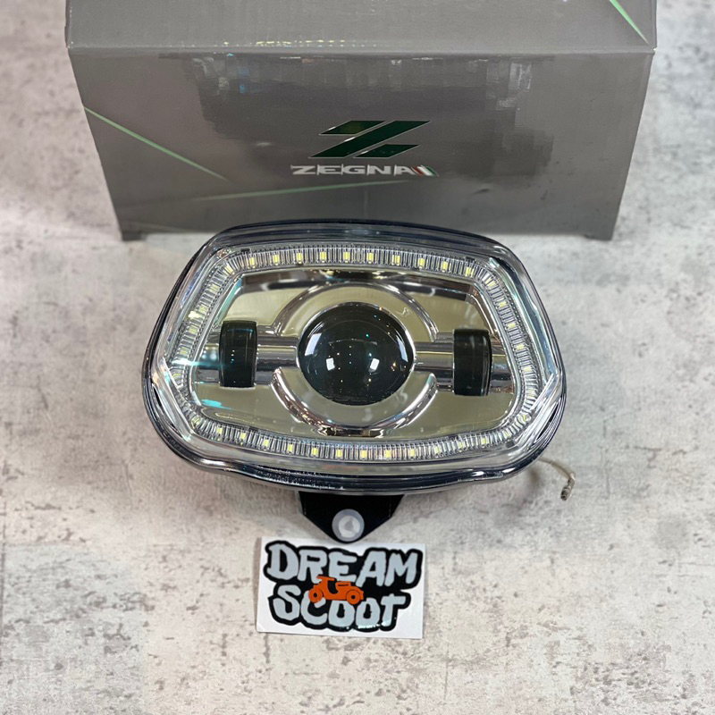 Headlamp Daymaker Zegna DRL Chrome Vespa sprint Vespa Matic Headlamp Vespa sprint Lampu Vespa matic 