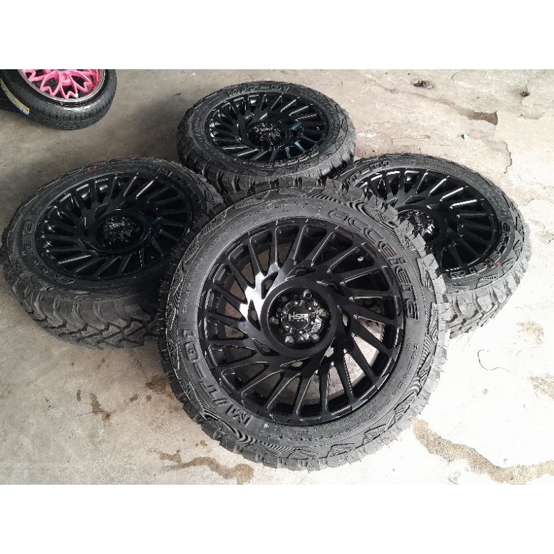 Velg Mobil Bekas Model HSR LUWOO RIng 20 + Ban Accelera Mt 275 55 r20 FORTUNER PAJERO HYLUX PRADO