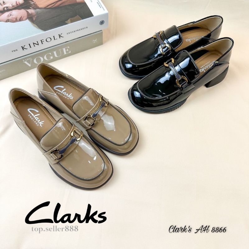 Sepatu Heels Wanita Korea CLARKS AH 8866 100% Kulit Asli Free Box Wisuda Elegan