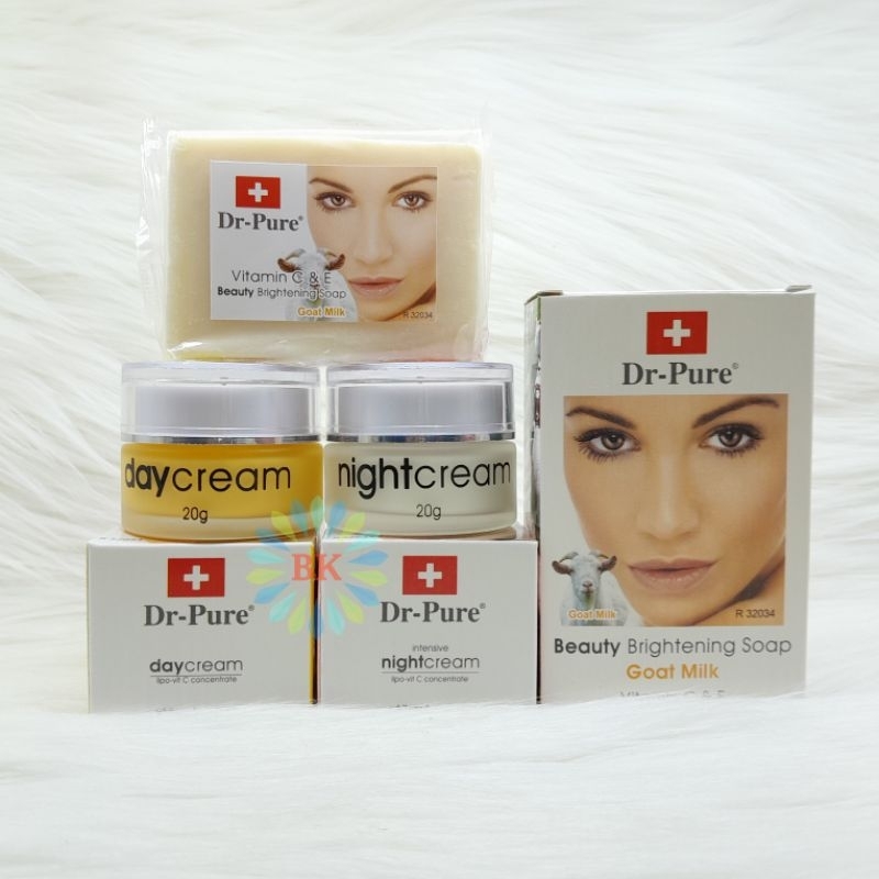 Dr Pure Paket Cream Siang Malam Dan Sabun Goat Milk ORIGINAL BPOM