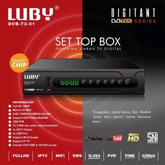 Set Top Box Tv Digital Luby DVB T2-01 Set Top Box DVB T2 Set Box TV Digital Set Top Box TV Tabung Su