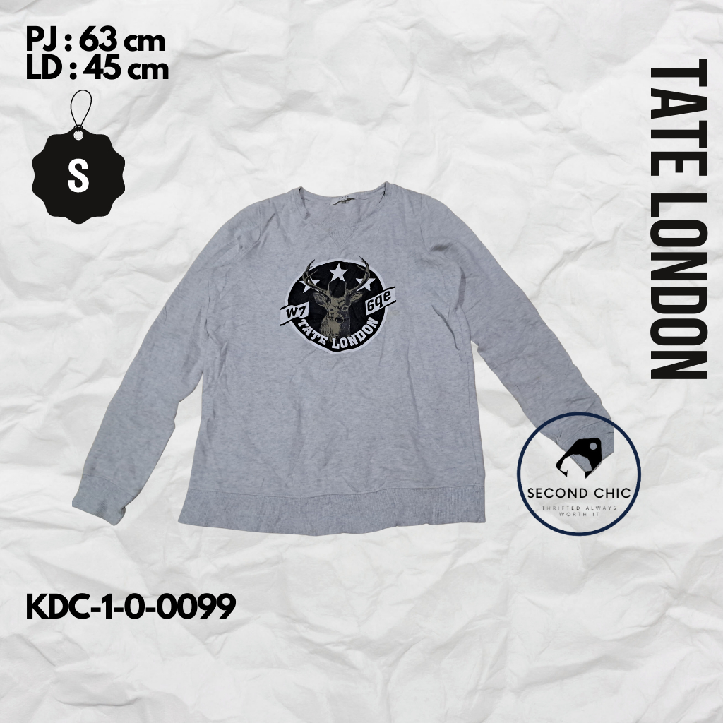 Crewneck TATE LONDON ORIGINAL | Crewneck Pria | Sweater TATE LONDON | Crewneck branded | Sweater bra