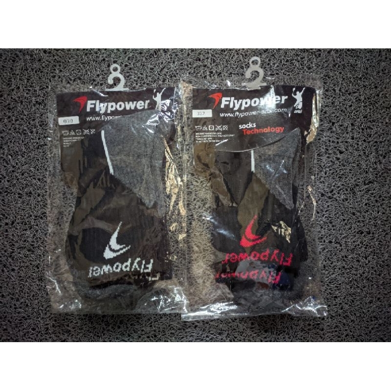 Kaos Kaki  Badminton Flypower Hitam Logo Flypower ORIGINAL