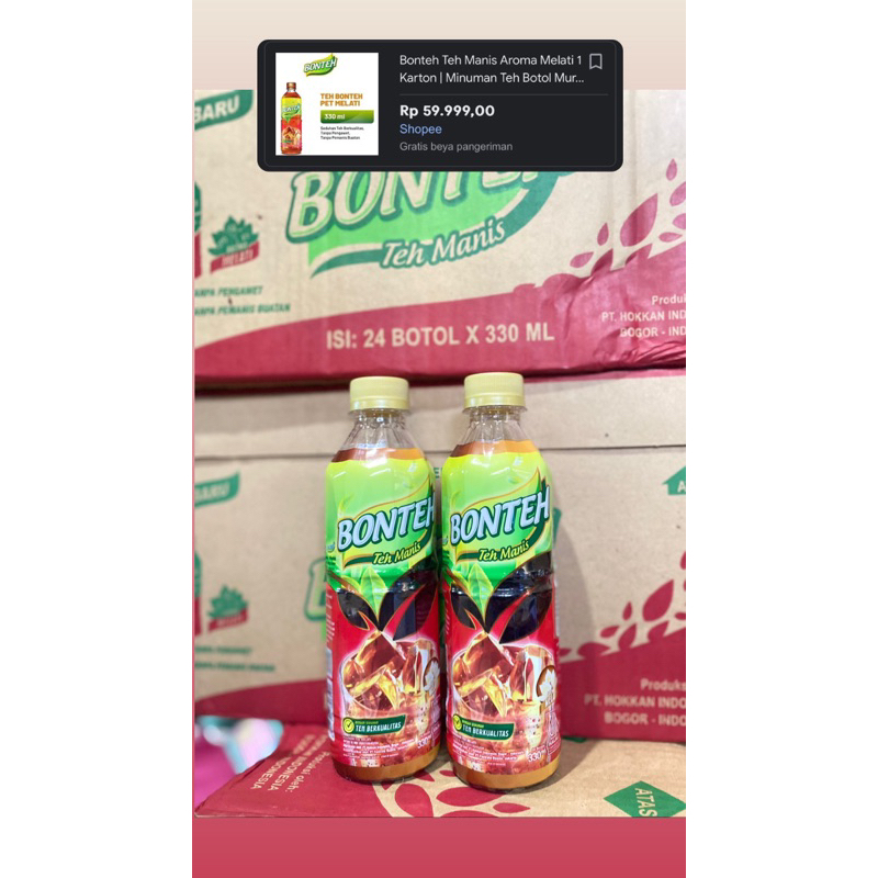 

bonteh minuman teh botol 12*330ml