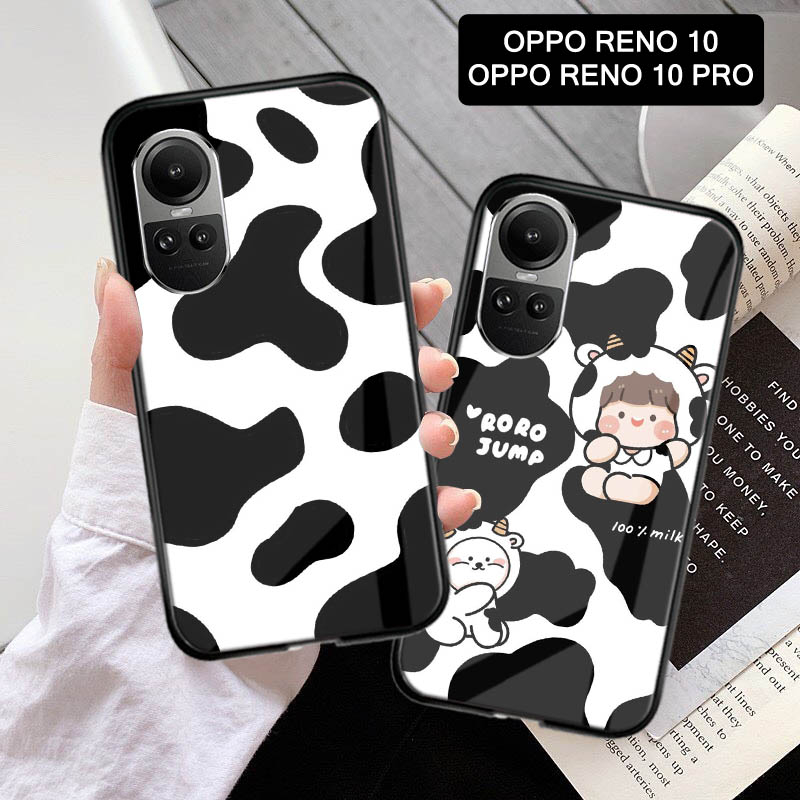Softcase Glossy Glass Kaca OPPO RENO 10 OPPO RENO 10 PRO Terbaru [M173] Mirror Case Kaca OPPO RENO 1
