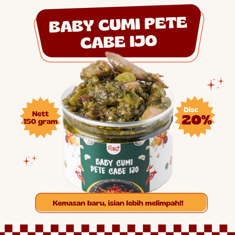 

Sambal Baby Cumi Pete Cabe Ijo 150 Gram Sedap Wangi | Sambal Siap Saji