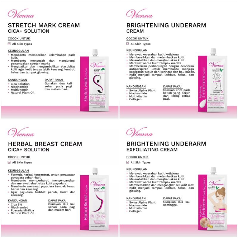 VIENNA CICA+ SOLUTION BRIGHTENING & GLOWING CREAM (BREAST, STRECTH MARK, UNDERARM)
