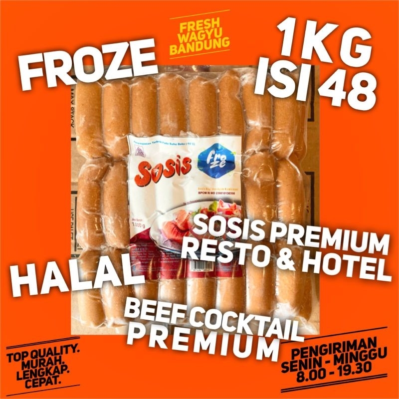 

FROZE SOSIS BREAKFAST COCKTAIL DAGING SAPI HALAL PREMIUM 1kg