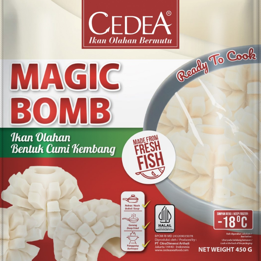 

Cedea Magic Bomb, Ikan Olahan Bentuk Cumi Kembang, Kemasan 450gr