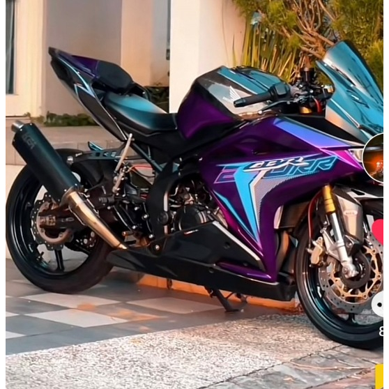 STRIPING TRANSPARAN CBR250 UNGU SPLASH