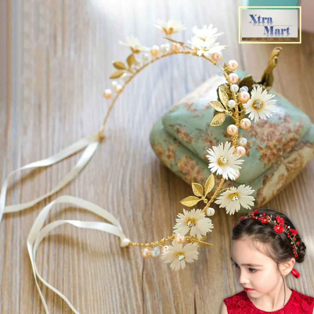XM - Bando Bunga Mutiara Cantik Fashion Korea Bando Rambut Mutiara Bunga