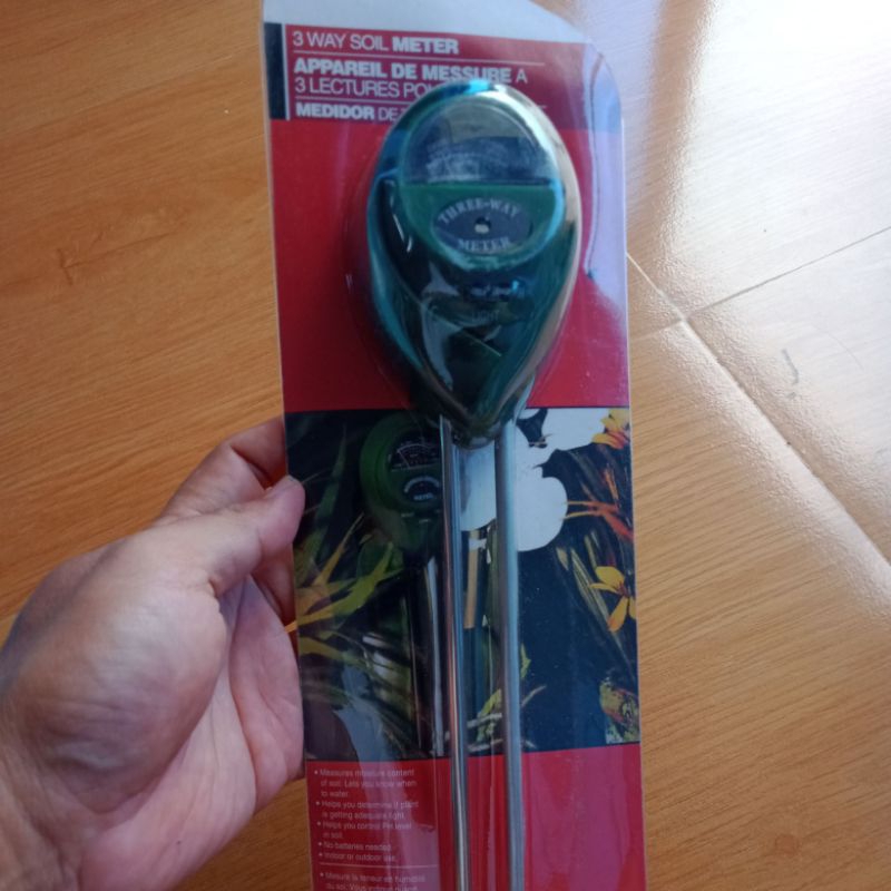 pH meter tanah manual 3in1 termometer ukur kadar tanah pertanian