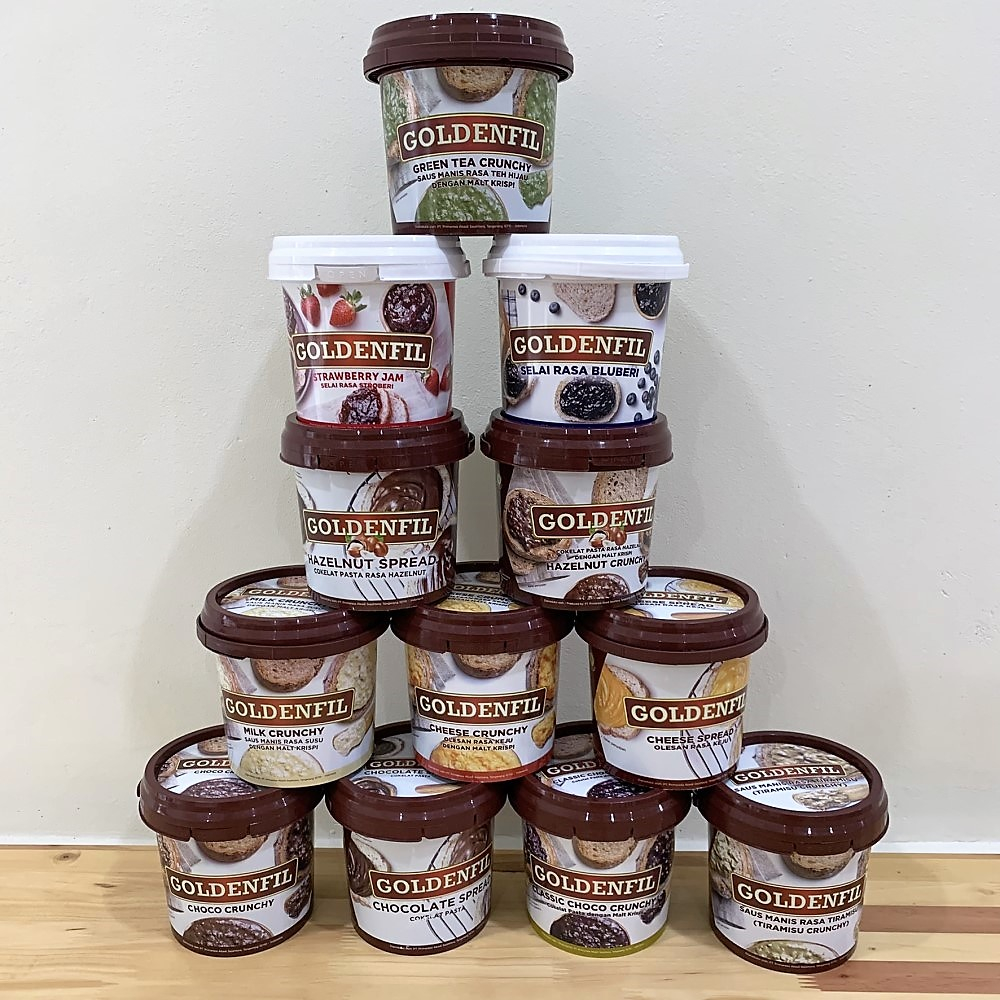 

GOLDENFILL IKG ALL VARIAN CHEESE CRUNCHY/CHEESE SPREAD/SAVORY CHEESE/CHOCO CRUNCHY/CHOCO SPREAD/MILK CRUNCHY/TIRAMISU CRUNCHY/GREEN TEA CRUNCHY/STRAWBERRY JAM/BLUEBERRY JAM