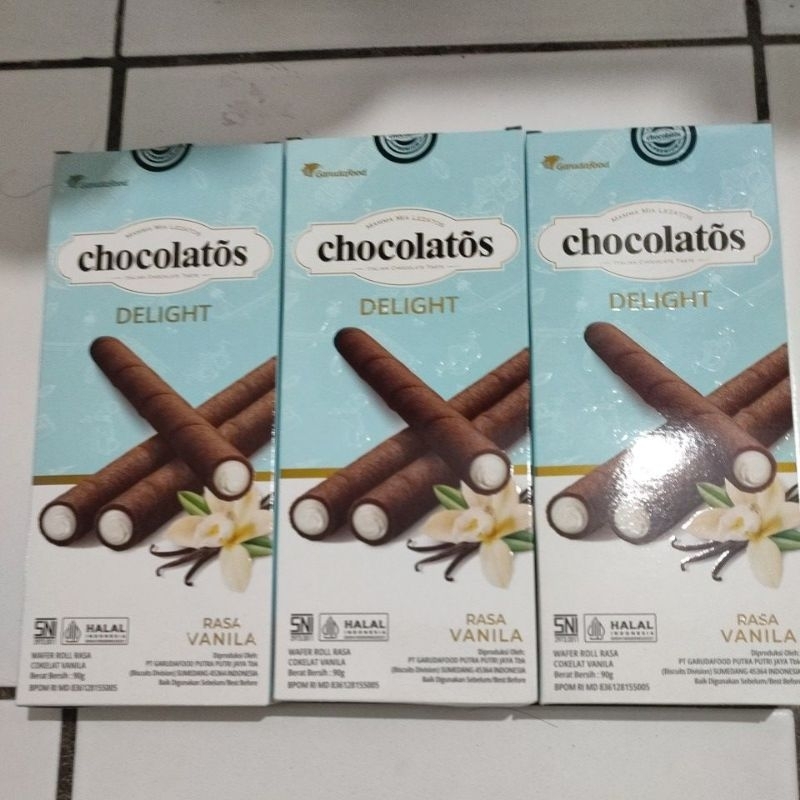 

Mamma Mia Lezatos Chocolatos Delight 90 Gram Garuda Food Wafer Roll Cokelat Vanilla