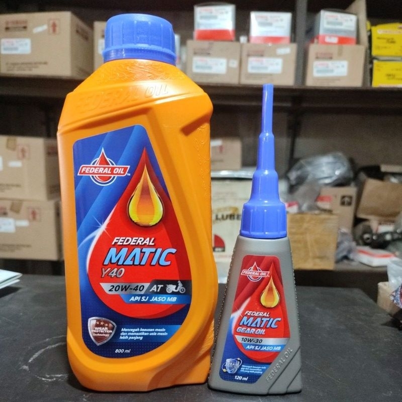 Paket Oli Federal Matic Y40 0,8L + Oli Gardan Matic Federal 120 mL