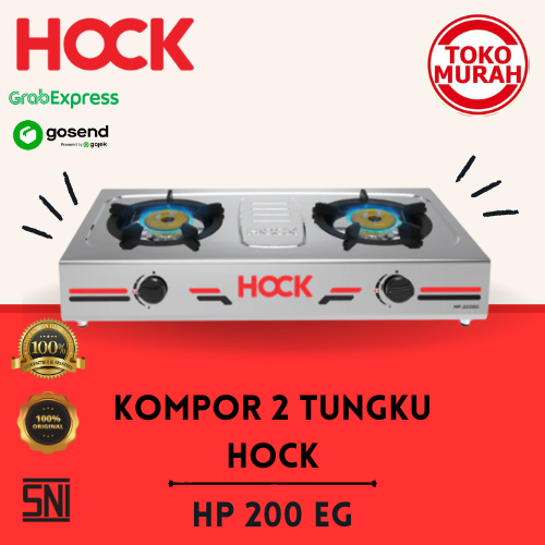 Kompor Gas Stainless 2 Tungku HOCK HP 200 EG Tekanan Rendah