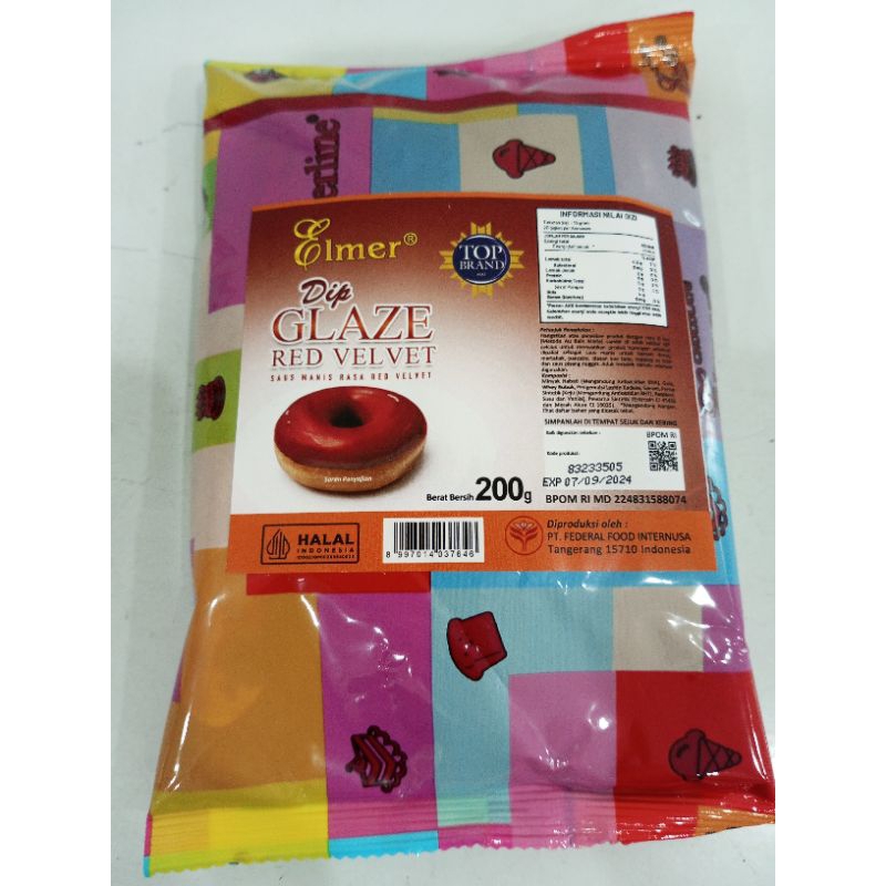 

ELMER Dip Glaze Red Velvet Saus Manis Kemasan 200 Gram